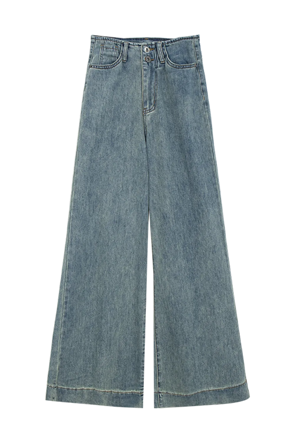 Seluar Jeans Denim Kaki Lebar Klasik