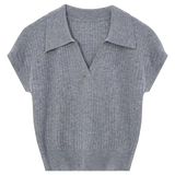 Lightweight Summer V-Neck Knit Shirt, Casual Comfort