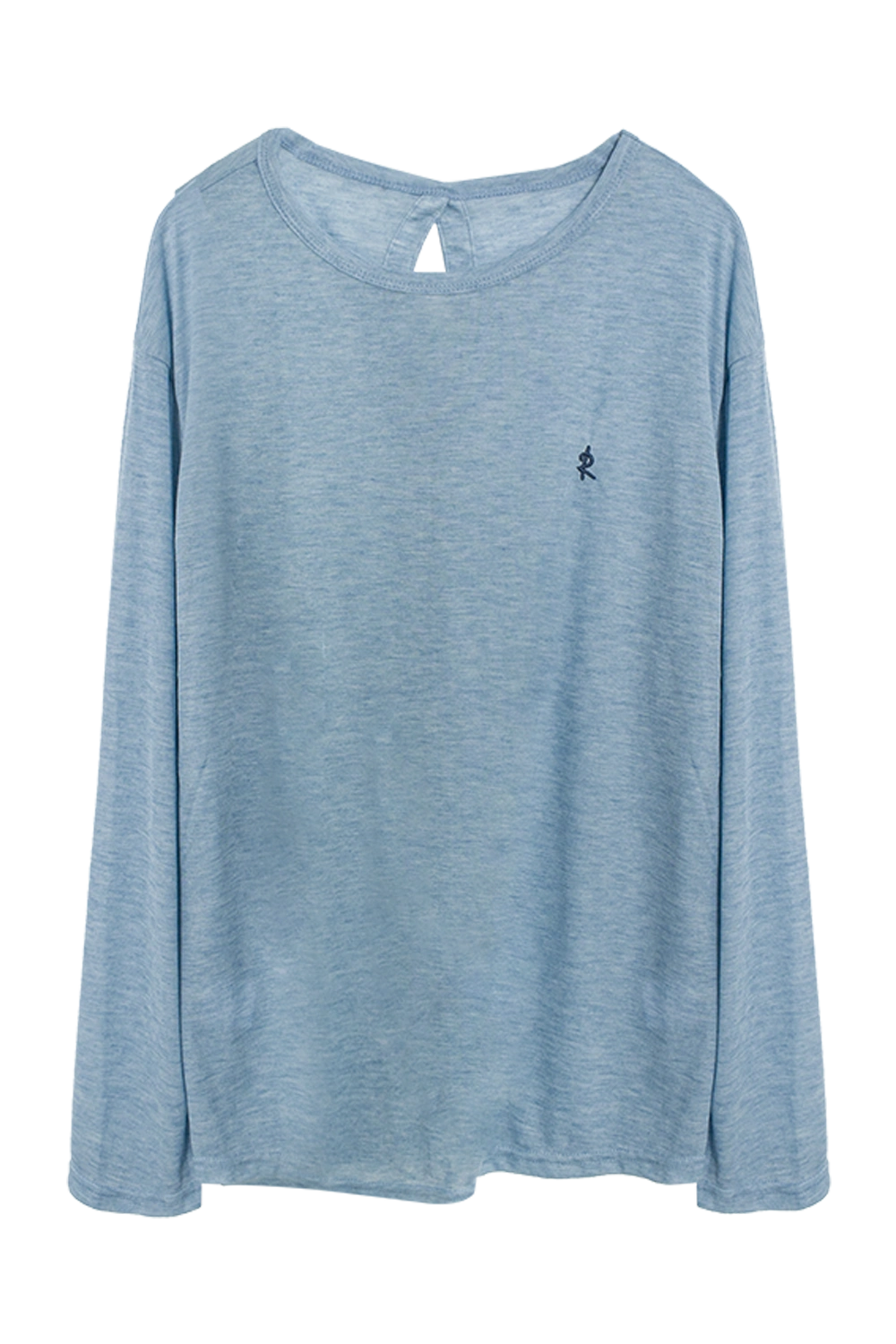 T-Shirt Lengan Panjang Fit Selesa Wanita dengan Perincian Sulaman Minimalis