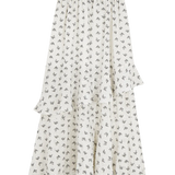 Skirt Maxi Berperingkat Bunga