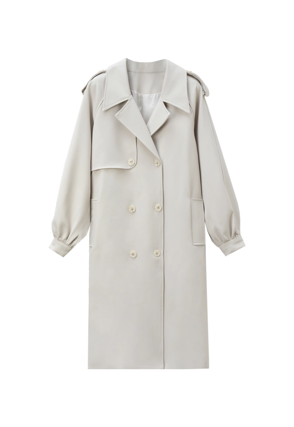 Elegant Women's Double-Breasted Trench Coat