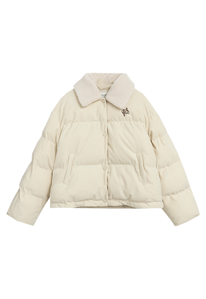 Women's Corduroy Cotton Jacket with Fleece Collar - Stylish Winter Outerwear