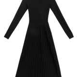 đầm dệt kim dài tay màu đen