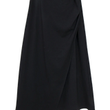 Asymmetrical Wrap Skirt with Elegant Draping, Versatile for Day to Evening Wear