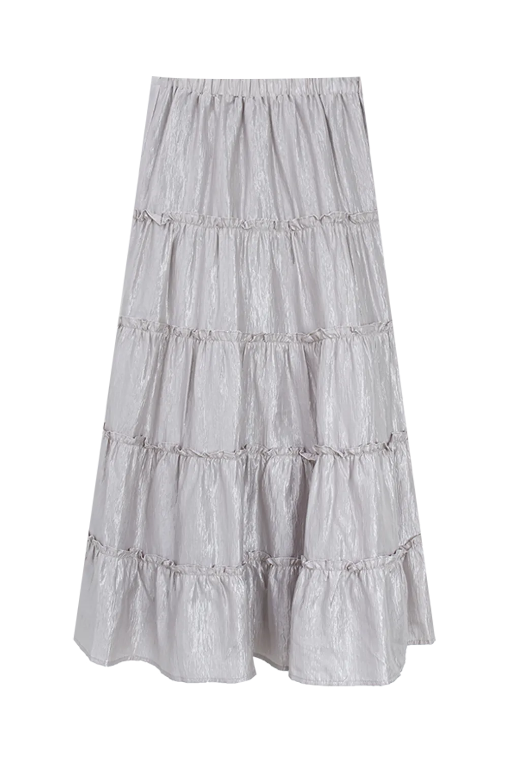 Tiered Maxi Skirt with Elasticated Waistband and Ruffled Detailing