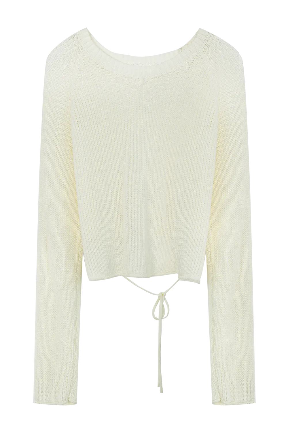 Sweater Knit Cropped Chic dengan Tali Serut