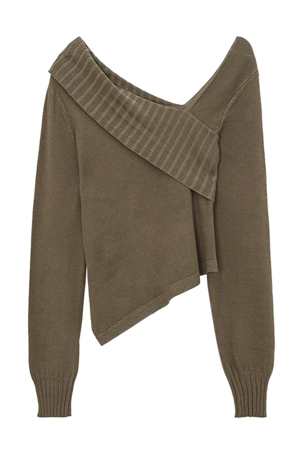 Sweater Asymmetrical Cross-Collar Moden