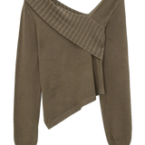 Modern Cross-Collar Asymmetrical Sweater