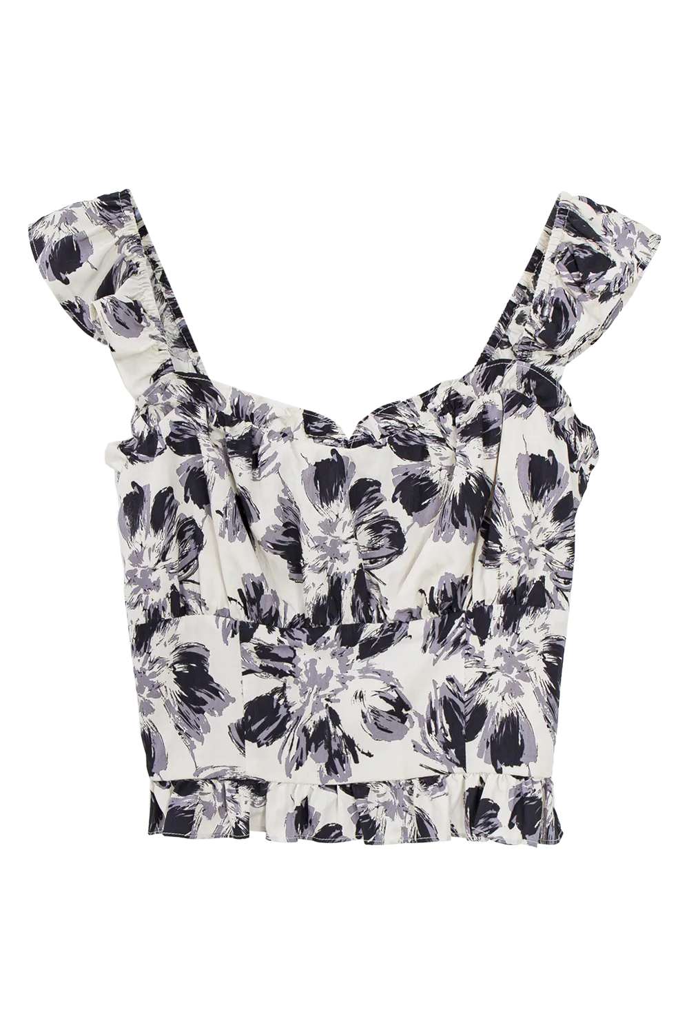 Floral Square Neck Sleeveless Blouse