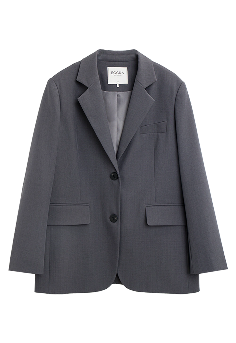 Women's Classic Grey Blazer - Single-Breasted with Notched Lapels