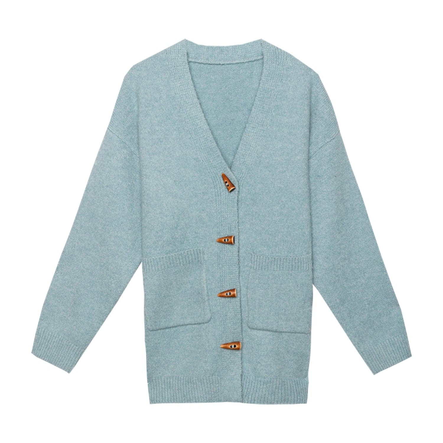 Casual Knit Cardigan Jacket with Unique Button Details