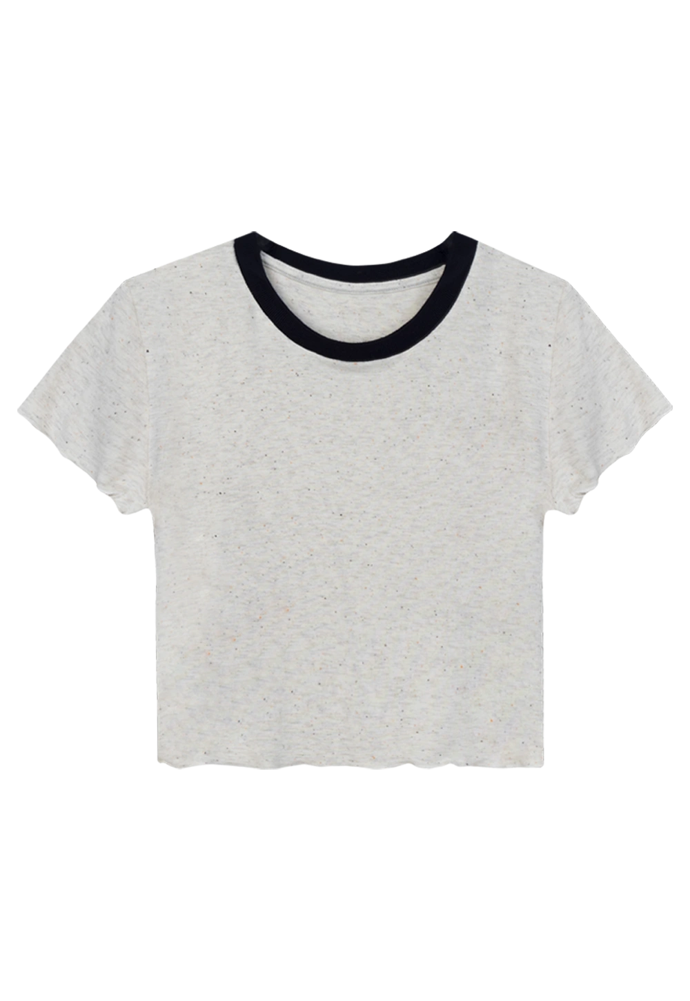 Women's Contrast Crew Neck T-Shirt - Casual Chic Style